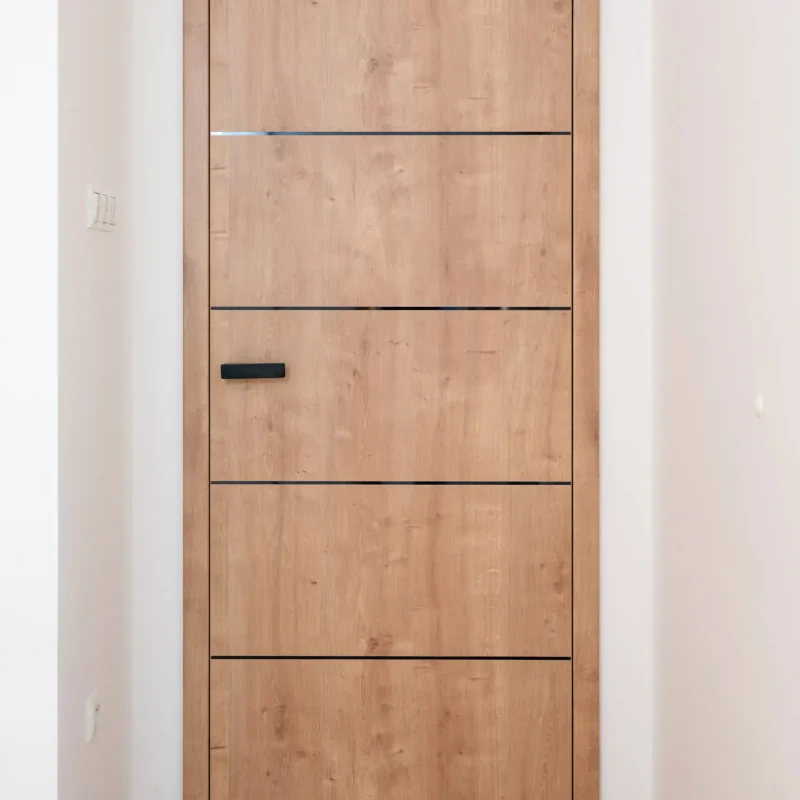 Wooden door in modern house