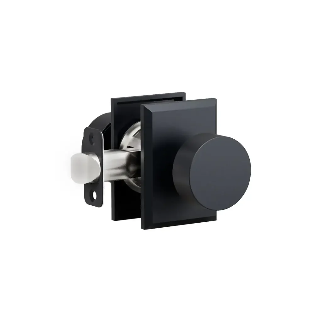 K3R2 (K3 Flat Knob with Rectangle R2 Rosette) - Black