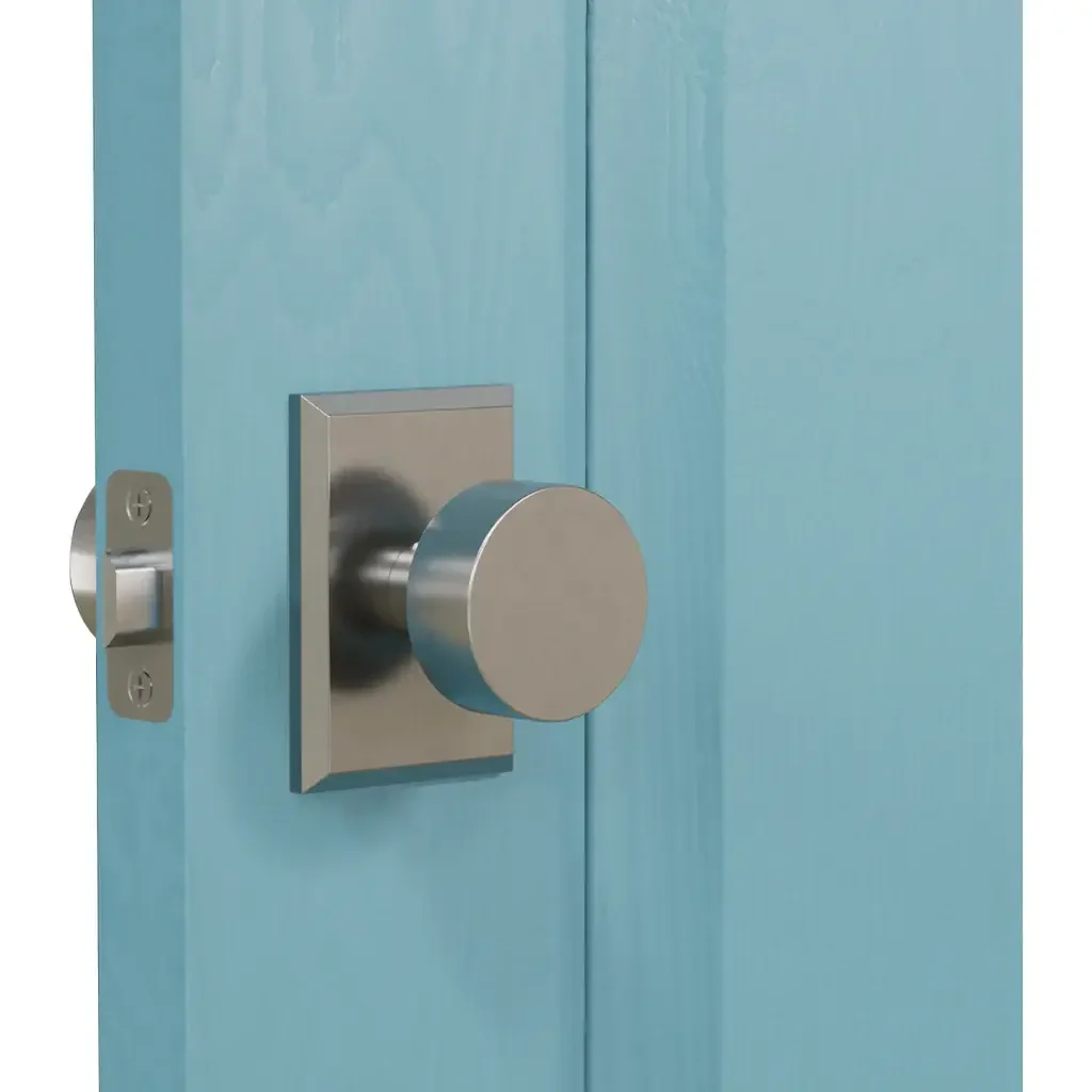 K3R2 (K3 Flat Knob with Rectangle R2 Rosette) - Door - Satin Stainless