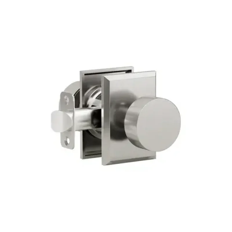 K3R2 (K3 Flat Knob with Rectangle R2 Rosette)- Satin Stainless