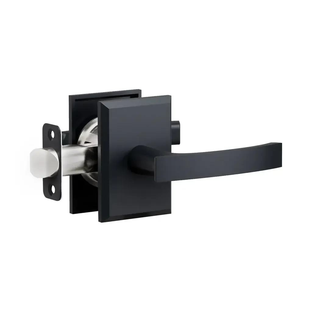 L6R2 (L6 Lever with Rectangle R2 Rosette)- Black