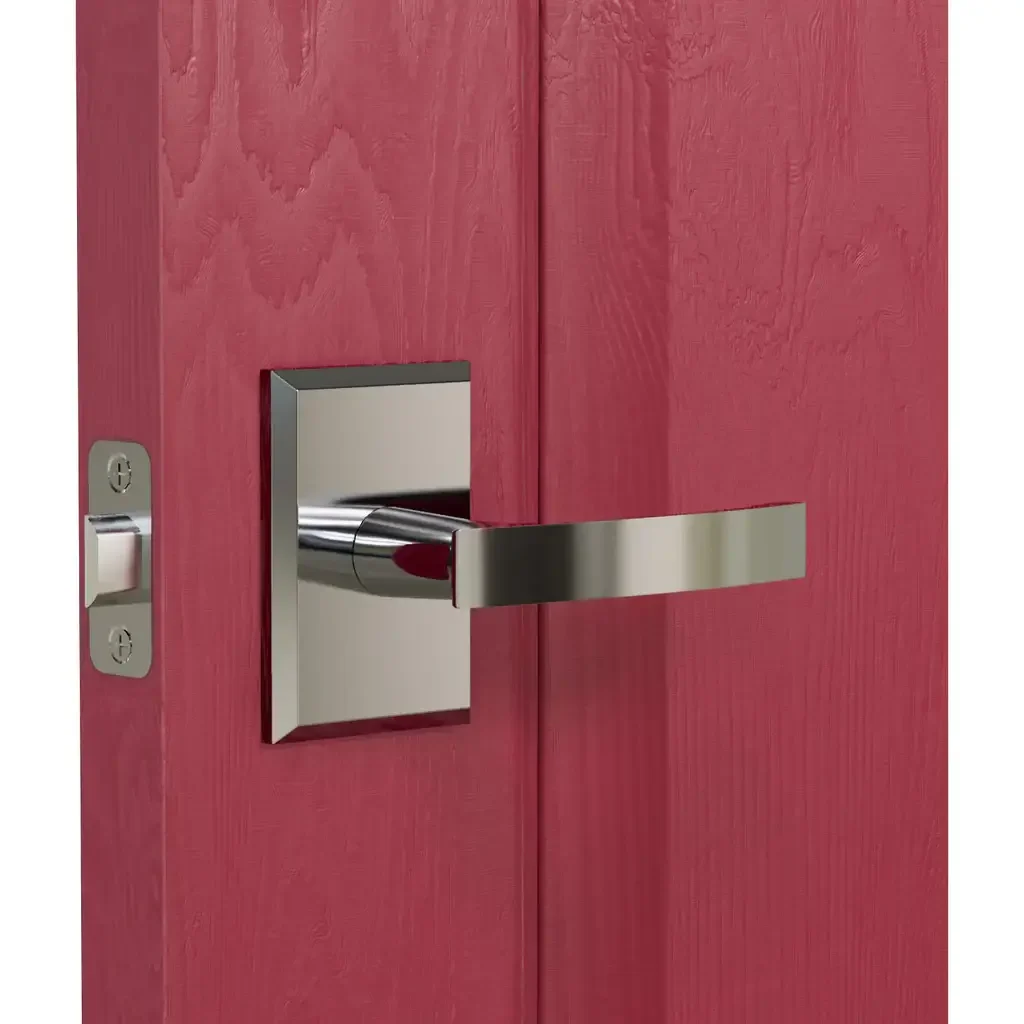 L6R2 (L6 Lever with Rectangle R2 Rosette)- Door- Polished Stainless