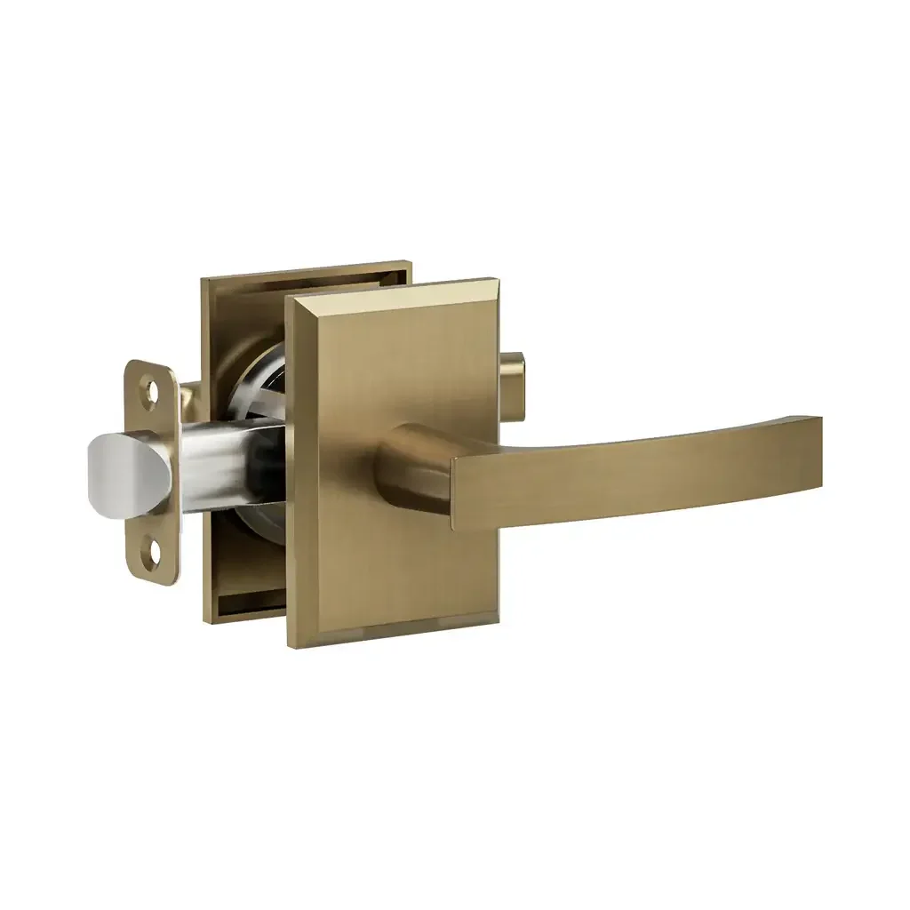 L6R2 (L6 Lever with Rectangle R2 Rosette)- French Gold