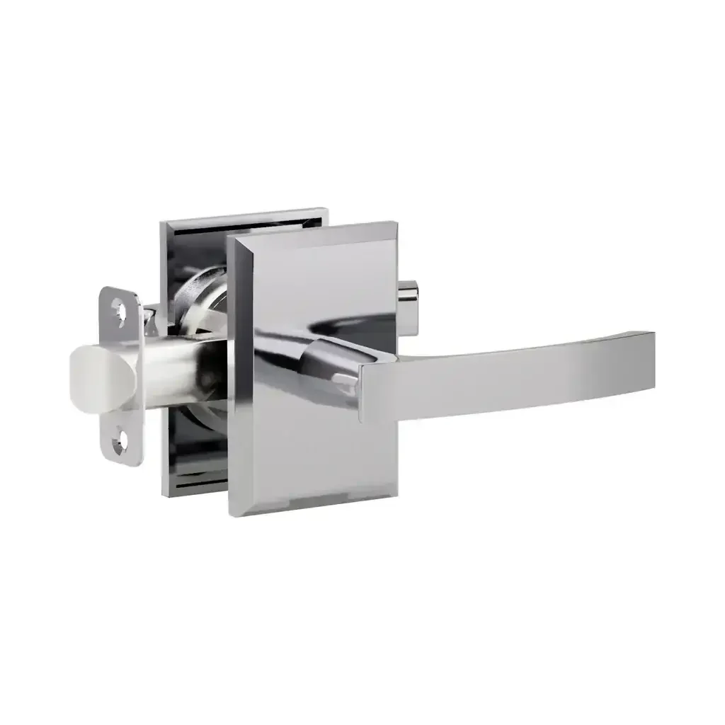L6R2 (L6 Lever with Rectangle R2 Rosette)- Polished Stainless