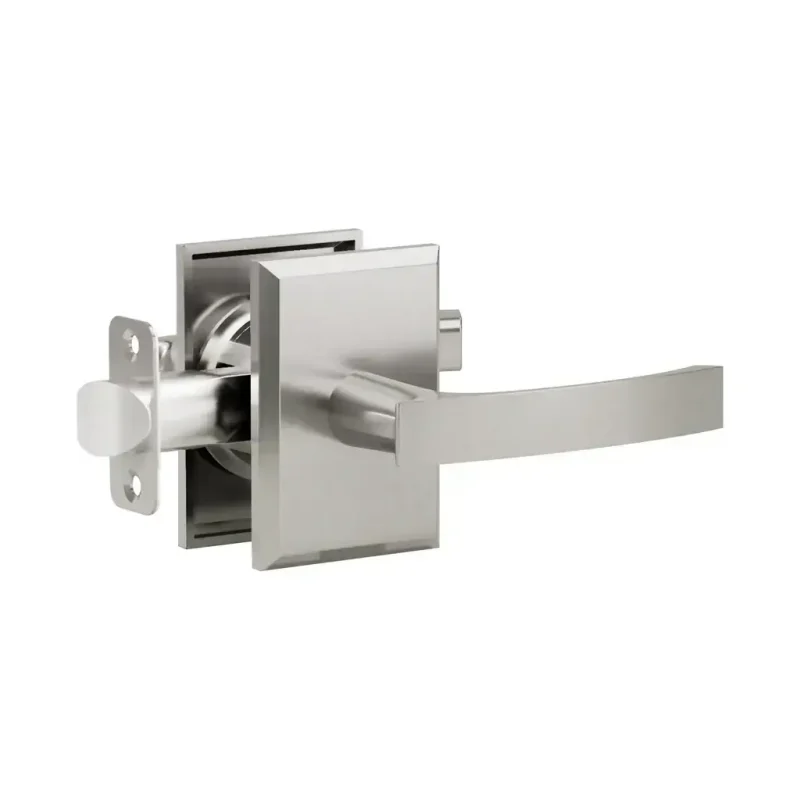 L6R2 (L6 Lever with Rectangle R2 Rosette)- Satin Stainless