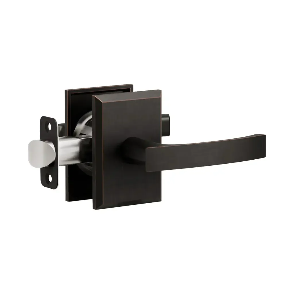L6R2 (L6 Lever with Rectangle R2 Rosette)- Tuscan Bronze