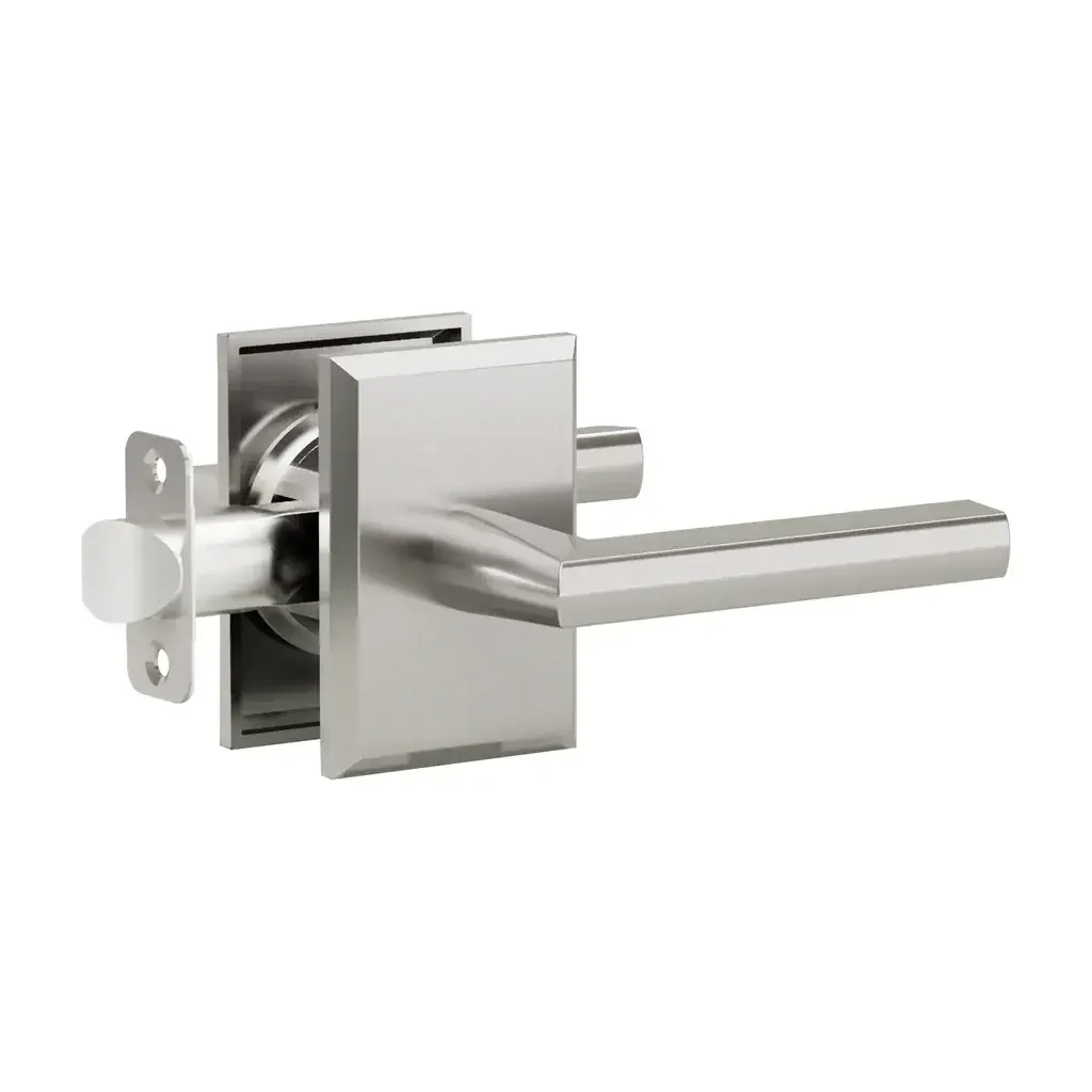 L7R2 (L7 Lever with Rectangle R2 Rosette) - Satin Stainless